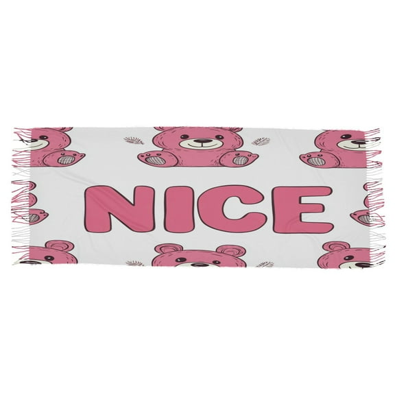 BZSMCE Women Scarf Cute Bears Pattern Simple Pattern Soft Warm Long Large Scarves