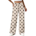 thumbnail image 5 of MLCDZ Girls Polka Dot Wide Leg Jeans Denim Elastic Waisted Stretchy Baggy Denim Pants Loose Casual Lightweight Go to School Holiday Trousers with Pockets, 5 of 10