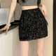 thumbnail image 5 of Gibobby faldas para mujer elegante para mujer Falda corta envuelta en cintura alta y cadera(Negro, L), 5 of 5