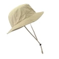 thumbnail image 4 of EeaseMX Sombrero de pescador con protección UV y cordón para exteriores, de verano, de ala ancha, informal, para hombre y mujer (caqui), 4 of 7