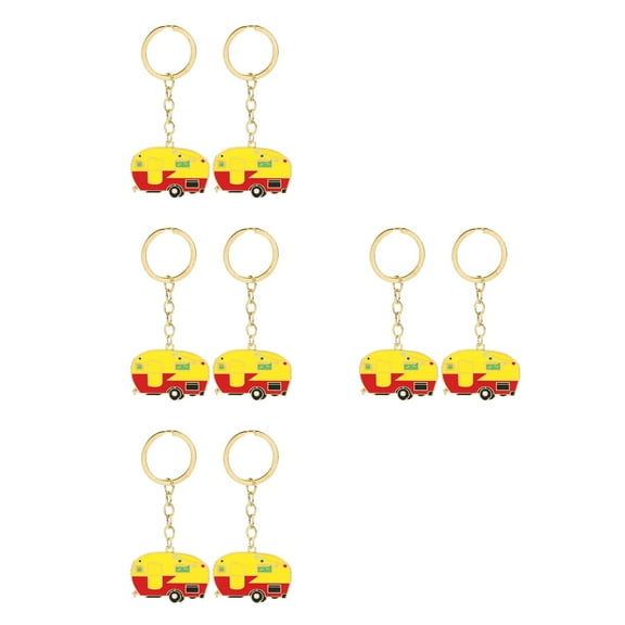 Masteelf 8 pcs  Stylish RV Keychains Fashionable Camper Keychain Key Ring Bag Decoration Alloy Keychain Bag Charm Key Holder Bag Accessories