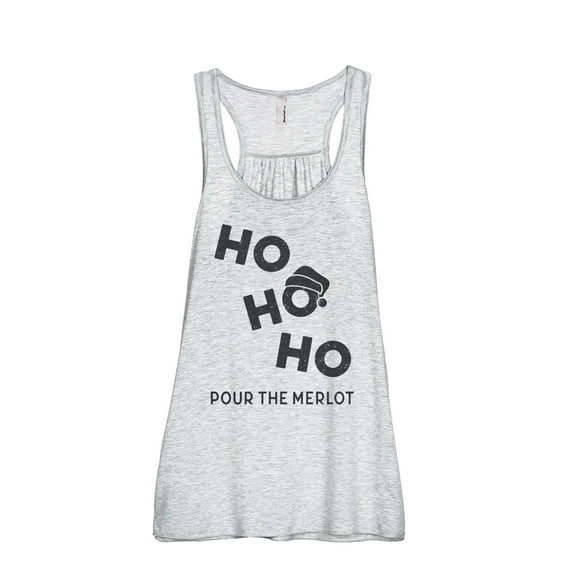 Ho Ho Ho Pour The Merlot Women's Fashion Sleeveless Flowy Racerback Workout Yoga Tank Top Sport Grey Small