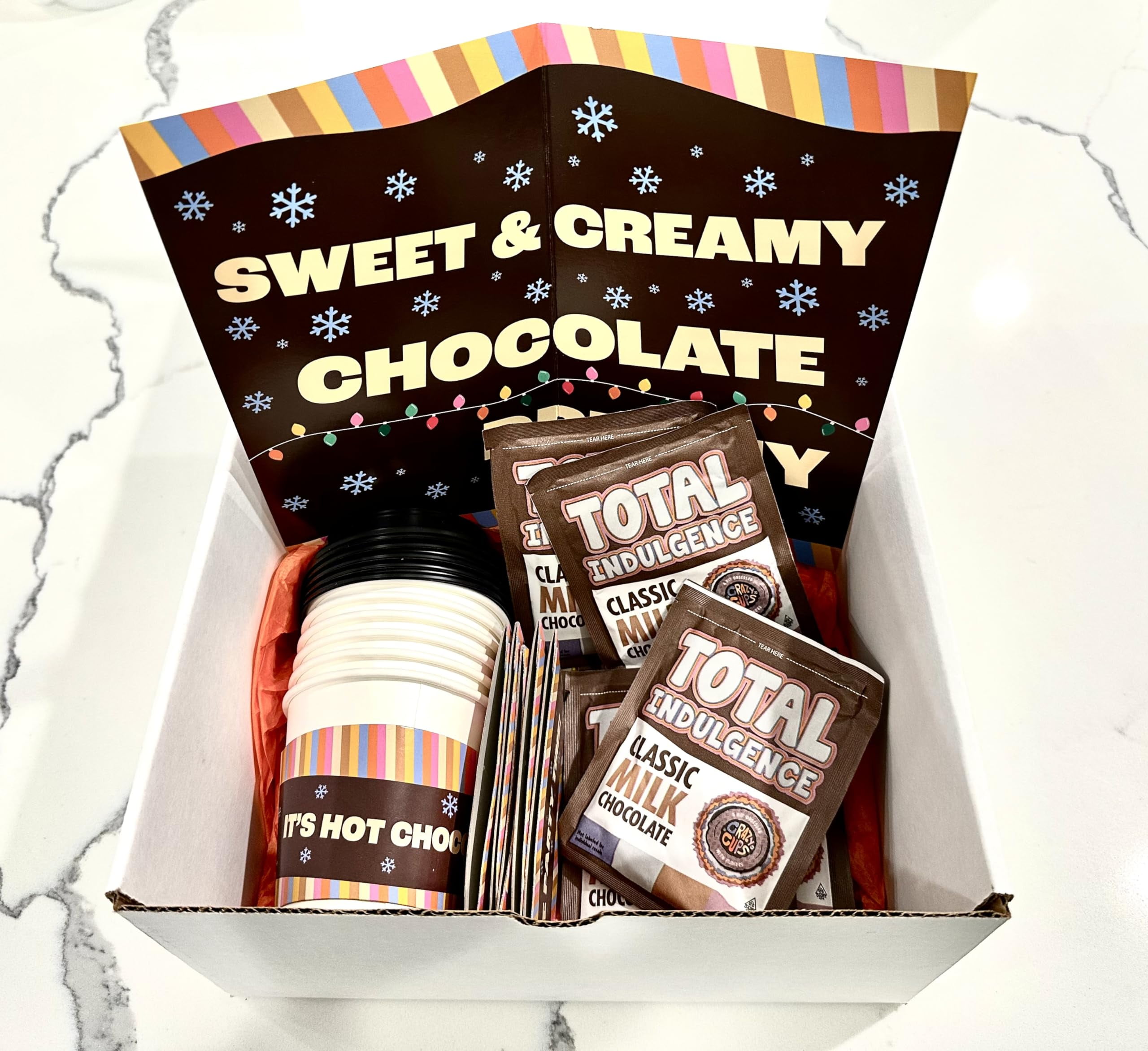 Crazy Cups Hot Cocoa Bar Supplies Kit, Limited Edition Hot Chocolate Bar Decor Set, Includes Hot Cocoa Bar Signs, Hot Cups With Sleeves, Hot Crazy Cups Hot Cocoa Bar Supplies Kit, Limited Edition Hot Chocolate Bar Decor Set, Includes Hot Cocoa Bar Signs, Hot Cups With Sleeves, Hot