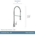 thumbnail image 5 of Moen S5235EWC Sinema Chrome Single-Handle Touchless High Arc Pulldown Kitchen Faucet, Spring Kitchen Sink Faucet with Pulldown Sprayer Head and Wave Motion Sensor, 5 of 6