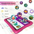 thumbnail image 5 of Kids Tablet 10.1 inch Android 13 with Silicon Rubber Case, 4GB 64GB, 8-Core CPU, WiFi 6, 12H Battery Life, Parental Control Dual Cameras, Pre-Installed Educational Apps Age 3-12 - Pink, 5 of 6