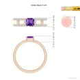 thumbnail image 4 of ANGARA Natural Square Emerald-Cut Amethyst Parallel Split Shank Ring in 14K Rose Gold for Women (Size-5mm) | February Birthstone, Birthday, Anniversary, Jewelry Gift for Women | Natural Amethyst Ring, 4 of 9