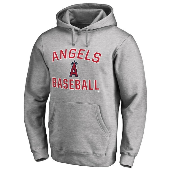 Men's Ash Los Angeles Angels Victory Arch Pullover Hoodie