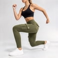 thumbnail image 2 of Jesvior Plus Size Women's High Waisted Cargo Yoga Leggings with Pockets Tummy Control Stretch Workout Leggings Running Athletic Gym Activewear, 2 of 9