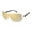 Gold & Black, variant on Rocawear Women's R3387 Vented Metal UV400 Protective Shield Rectangular Fashion Sunglasses, 134mm