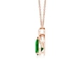 thumbnail image 2 of Angara Necklace - Natural Emerald Pendant Necklace in 14K Rose Gold for Women (Size-7x5mm) | May Birthstone Jewelry, Birthday, Anniversary, Christmas, Jewelry Gift for Women, 2 of 9