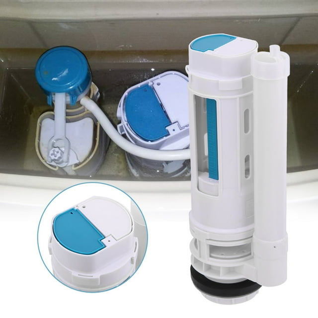Toilet Water Outlet Valve with Dual Flush Buttons ABS Material Toilet Flush Valve for Toilet Repair Updates, Super Water saving Cistern Syphon Toilet Push Button Valve G1/2