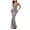 Gray, variant on Deep V Neck Dress Spaghetti Straps Sequin Sparkly Fishtail Hem Prom Dress Long Maxi Slim-Fit Evening Gowns