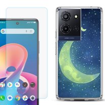 Phone Case for TCL K33 5G, with Screen Protector, by OneToughShield - Whimsical Moon