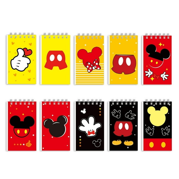 20 Pieces Minnie Mini Notepads Multicolor Style Pocket Notebook Coil Gift Set Anime Theme Suitable for Birthday Office Party Gifts, 10 Styles