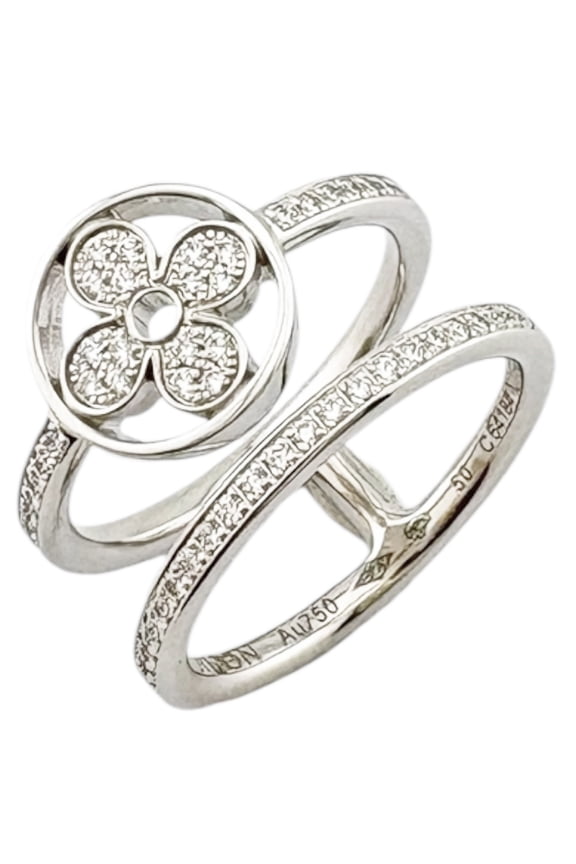 Pre-Owned Louis Vuitton Idylle Blossom Diamant Ring, 18K White Gold, Diamond, Women's LOUIS...
