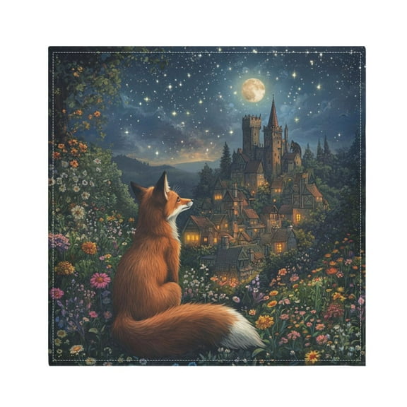 Qxltty Red Fox Journey Napkins 20×20in Perfect for Parties Dinners Weddings Cocktail Housewarming Cloth Napkins Set of 6