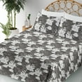 thumbnail image 3 of Ambesonne Flowers Fitted & Flat Sheet with Sham 3 Pcs Set, Magnolia Tree Floral Branch, Twin XL, Dark Taupe Grey and White, 3 of 5