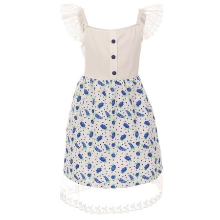 - Toddler Girls Cap Sleeve Lace Polka Dot Berry Birthday Flower Girl Dress White 2T XS (P900281P)