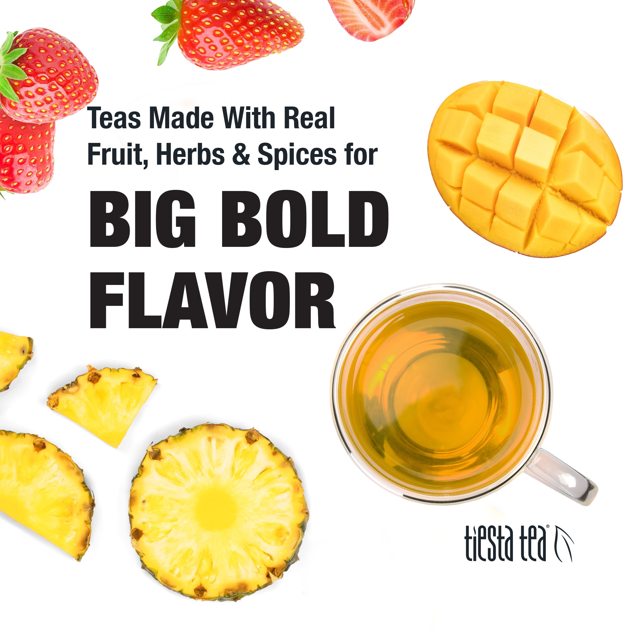 Tiesta Tea - Fruity Paradise Slenderizer Strawberry Pineapple Green Tea, Medium Caffeine, GMO Free, Makes Hot or Iced Tea