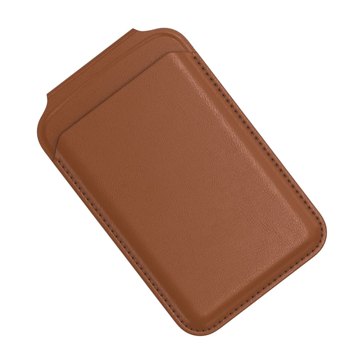 Leather Wallet Card Sleeve with Magnetic Stand Function - Brown