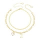 thumbnail image 1 of Pulseras de tobillo en forma de corazón inicial de Uxcell para mujeres, pulseras chapadas en oro de 14K, cadena de letras A-Z con caja para regalo de verano, tono dorado, 1 of 6