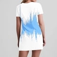thumbnail image 6 of Daiosportswear Summer Dresses for Women Casual A Line Dress V Neck Short Dresses Floral Sundress Pleated Boho Dress,Women'S Short-Sleeved Dress Sky Blue-B XL(XL), 6 of 7