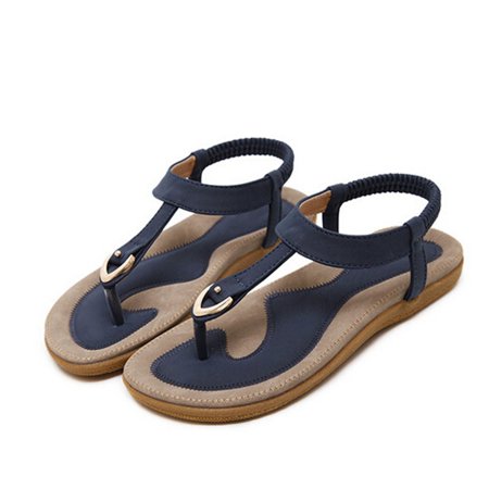 

Pgeraug slippers for women Women Bohe Fashion Flat Large Size Casual Sandals Beach Shoes BU/39 the sandals Blue 39