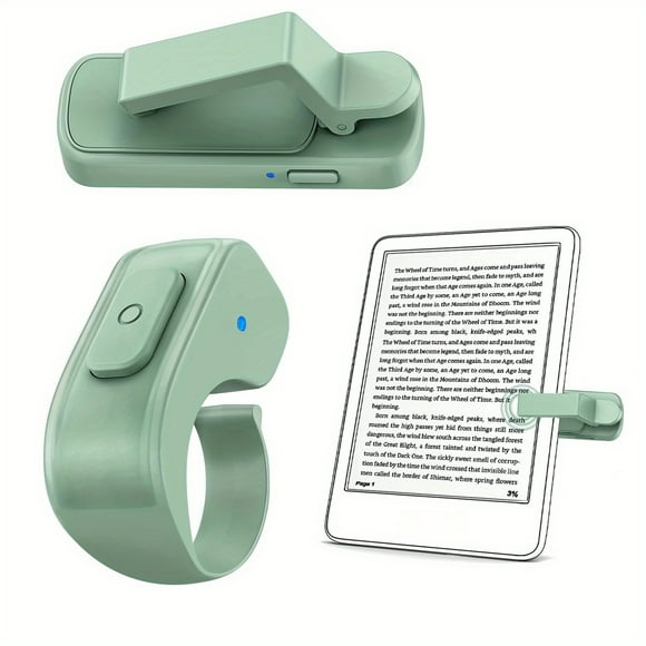 Page Turner Ring for Kindle,Remote Control for iPhone iPad Tablets E-Readers,Clicker Page Turner for Kindle Accessories for Camera Video Record&Shutter Selfie (Green)