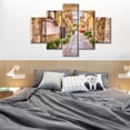 thumbnail image 3 of TISHIRON 5PCS Framed Street Theme Canvas Wall Art Set,60"x40" Town Streets and Flowers Canvas Art Decor, 3 of 7
