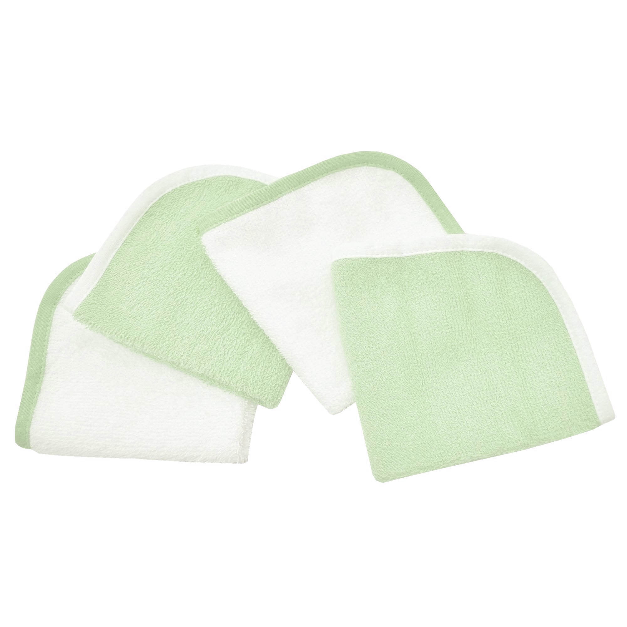 American Baby Company Cotton Terry 4-Piece Washcloth Set, Celery, for Boys and Girls