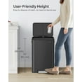 thumbnail image 3 of SONGMICS Trash Can, 10.5-Gallon (40L) Kitchen Garbage Can with Lid and Wide Foot Pedal, Black, 3 of 8