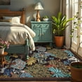 thumbnail image 3 of Garvee 10'x13' Floral Area Rug Modern Animal Jungle Throw Carpet, Washable Rug Stain Resistant Rug Non Slip Indoor Mat for Living Room Bedroom Home Office, Black, 3 of 7
