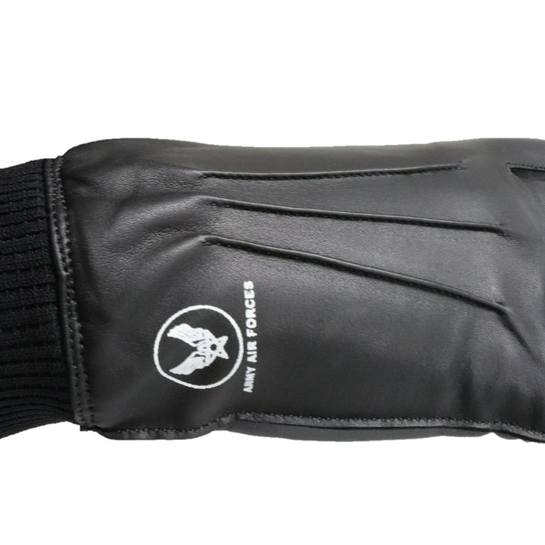 Leather A-10 Style Flyer's Gloves with Fleece Lining, US Air Force Flight  Glove, Flying Gear, Black, Size Large