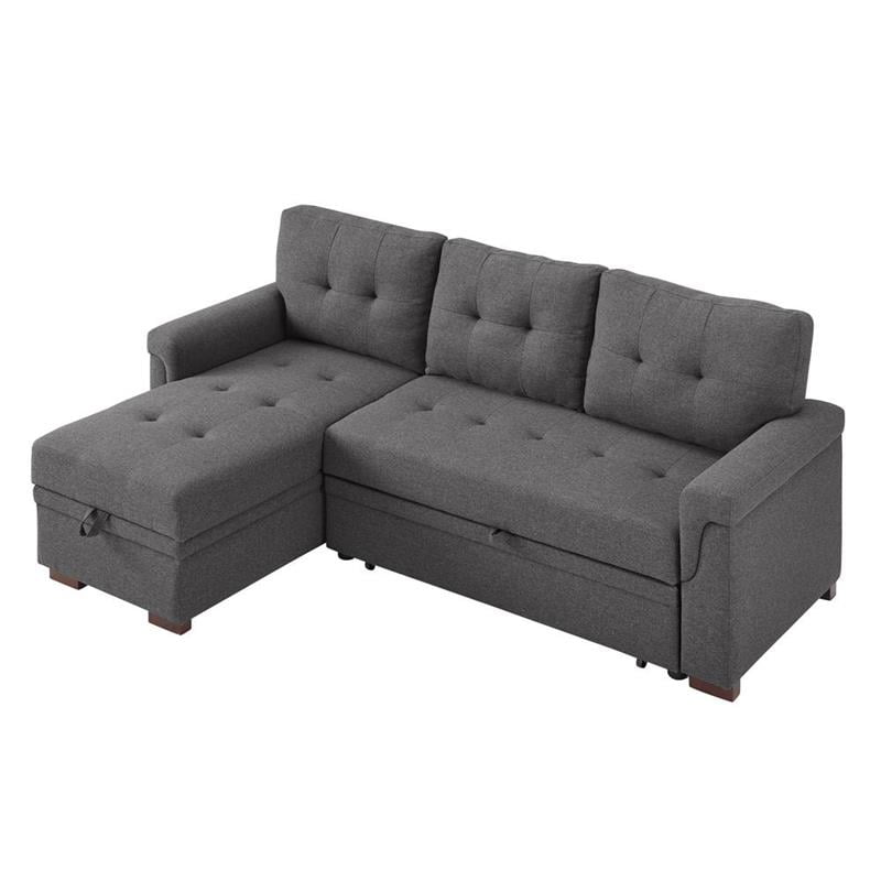 Bowery Hill Steel Gray Linen Reversible, What Is The Best Sleeper Sofa For A Small Apartment