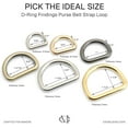 thumbnail image 4 of 6pcs D-Ring Findings Purse Belt Strap Loop Quality Finish Purse Making D Rings SCD1 (37mm (1-1/2"), Silver), 4 of 7