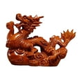 thumbnail image 4 of Estatua de dragón chino tallada en madera, adorno Fengshui, escultura de mesa tradicional para Festival de Primavera, decoración de estante de pared Estilo A Macarena Escultura del dragón chino, 4 of 8