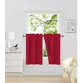 thumbnail image 1 of Sapphire Home Double Microfiber Blackout Curtains - 2-Panel Sets of 27x36 100% Black Out Curtains for Bedroom - Durable 3-Layer Foam Insulated, Sun Blocking Window Curtain - MicroBlkout, 36", Red, 1 of 1