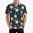 thumbnail image 2 of Balery Lilies Flowers Printed Men’s Short Sleeve Polo Shirt, Midweight Men's Shirt,Golf Polo shirts -XX-Large, 2 of 8