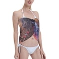 thumbnail image 4 of KLL Realistic Flower Turtle Print Women's Sarong Coverups Short Bathing Suit Wrap Skirt Beach Wrap Swimsuit Cover Ups, 4 of 6