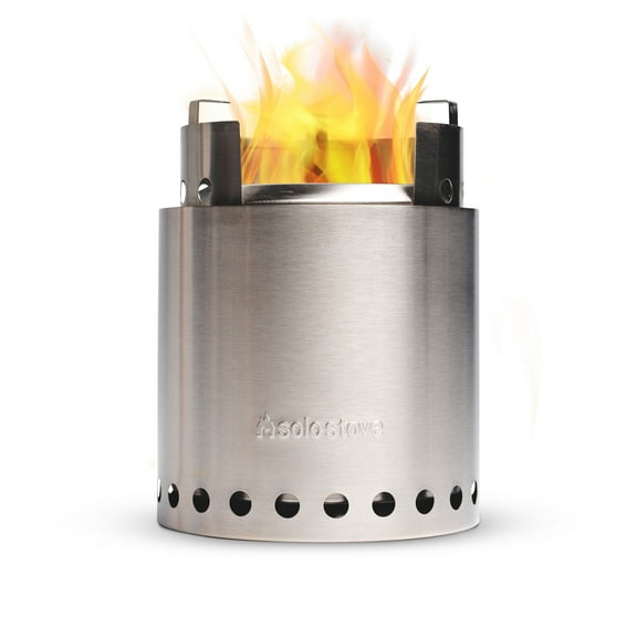 Solo Stove Campfire, Portable Camping Hiking, Backpacking and Survival Stove, Powerful Efficient Wood Burning and Low Smoke, 4  People, Stainless Steel