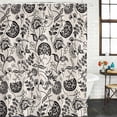 thumbnail image 3 of Black Spring Floral Waterproof Fabric Shower Curtain,Summer Botanical Farmhouse Vintage Waterproof Fabric Shower Curtain for Bathroom Curtains Bathtubs Shower Curtains with 12 Hooks Small 36x72in, 3 of 8