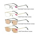 thumbnail image 2 of 4 Pack Half Frame Crystal Lenses Tinted Sun Reading Glasses Business Readers Presbyopic glasses, 2 of 3