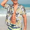 thumbnail image 7 of Susaid Golden Glitter Butterflies Print Short Sleeve Shirts Button Down Casual Shirts Summer Beach Aloha Button Down Short Sleeve for Men ,Medium, 7 of 7