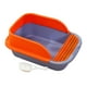 thumbnail image 1 of Caja de arena para gatos con pala de lados altos Fácil de limpiar con borde Caja de arena para gatos con marco Bandeja de arena para gatos Cajas de , Naranja azul, GRANDE Azul Naranja Grande Sunnimix bandeja de arena para gatos, 1 of 8