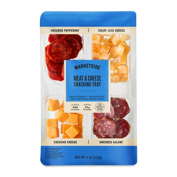 Marketside Meat and Cheese Snacking Tray with Plastic Tray, 4 oz