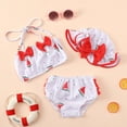 thumbnail image 2 of TAIAOJING Toddlers and Baby Girls' Swimsuit Bowknot Sunflower Watermelon Pineapple Print Ruffles Two Piece Swimwear Bikini With Hat Outfits Bathing Suit 18-24 Months, 2 of 7