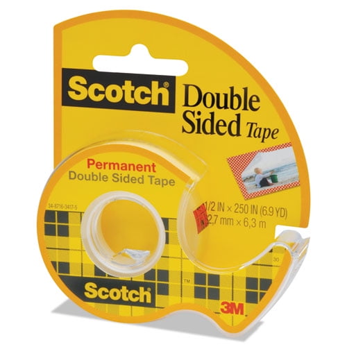 Double-Sided Permanent Tape In Handheld Dispenser, 1" Core, 0.5" X 20.83 Ft, Clear | Bundle of 5 Rolls