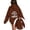 Brown, variant on Girls Print Hoodie Long Sleeve Fleece Casual Pullover Top For Kids
