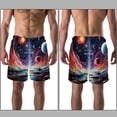 thumbnail image 3 of luoweisi Men's Beach Shorts Quick Dry Swim Trunks with Mesh Lining Galaxy L, 3 of 5