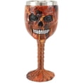 thumbnail image 3 of Ebros Inferno Fire Skull Face Wine Goblet Chalice Beverage Drinkware 7.25"H, 3 of 7